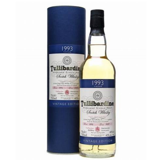 Tullibardine 1993 Bottle and Box on a white background